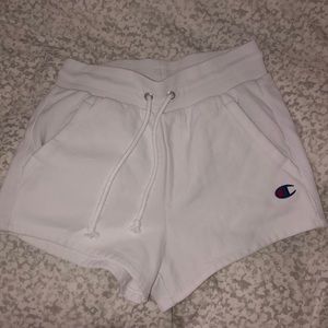 White High Waisted Champion Shorts